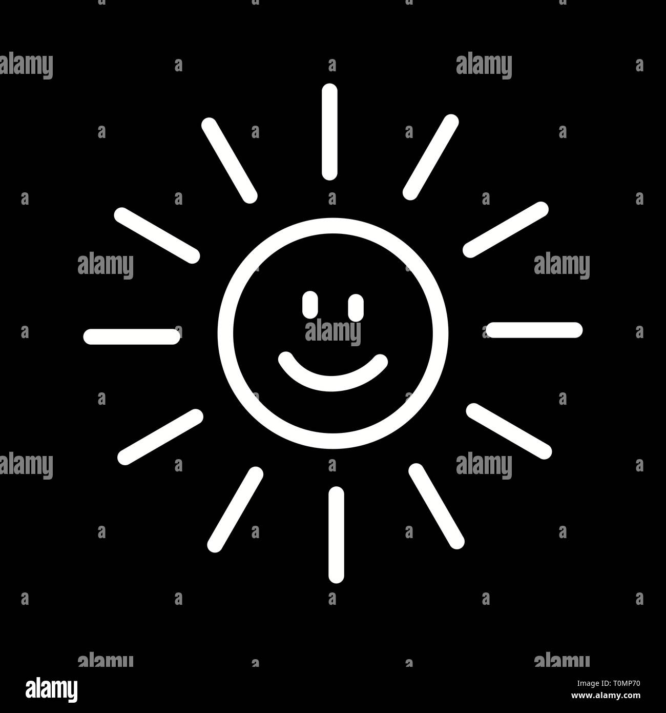 Illustration Sun smiling Icon Stock Photo - Alamy
