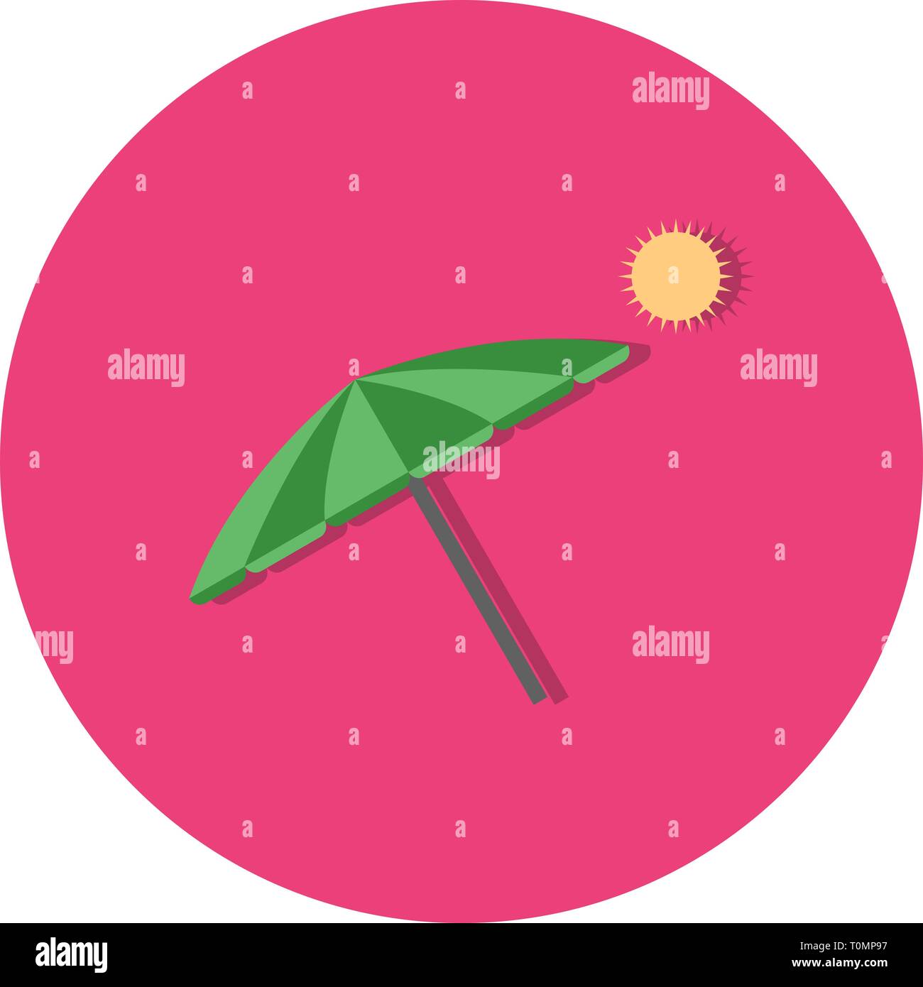 Illustration Beach Umbrella Icon Stock Photo - Alamy