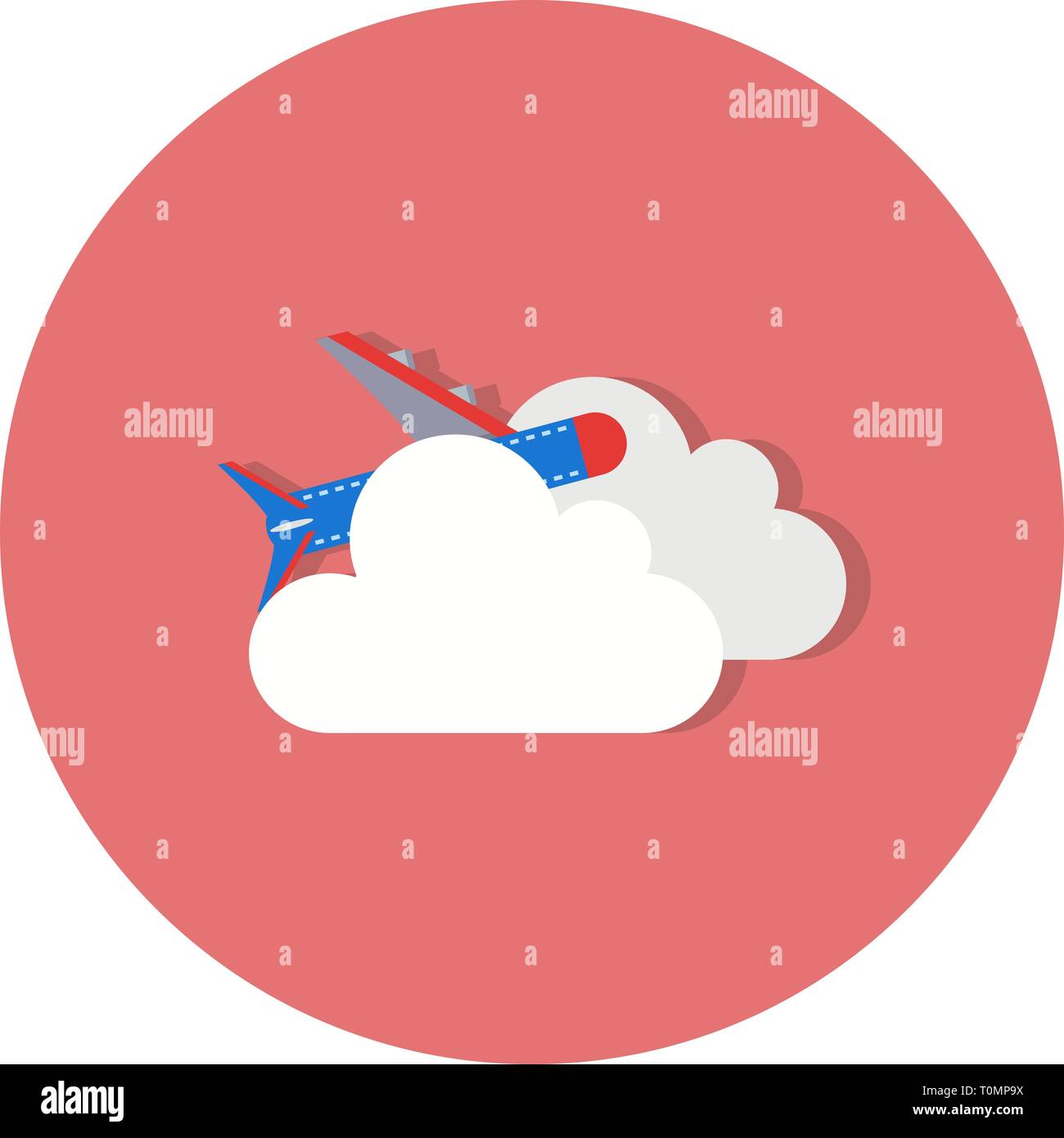Illustration Plane cloud Icon Stock Photo - Alamy