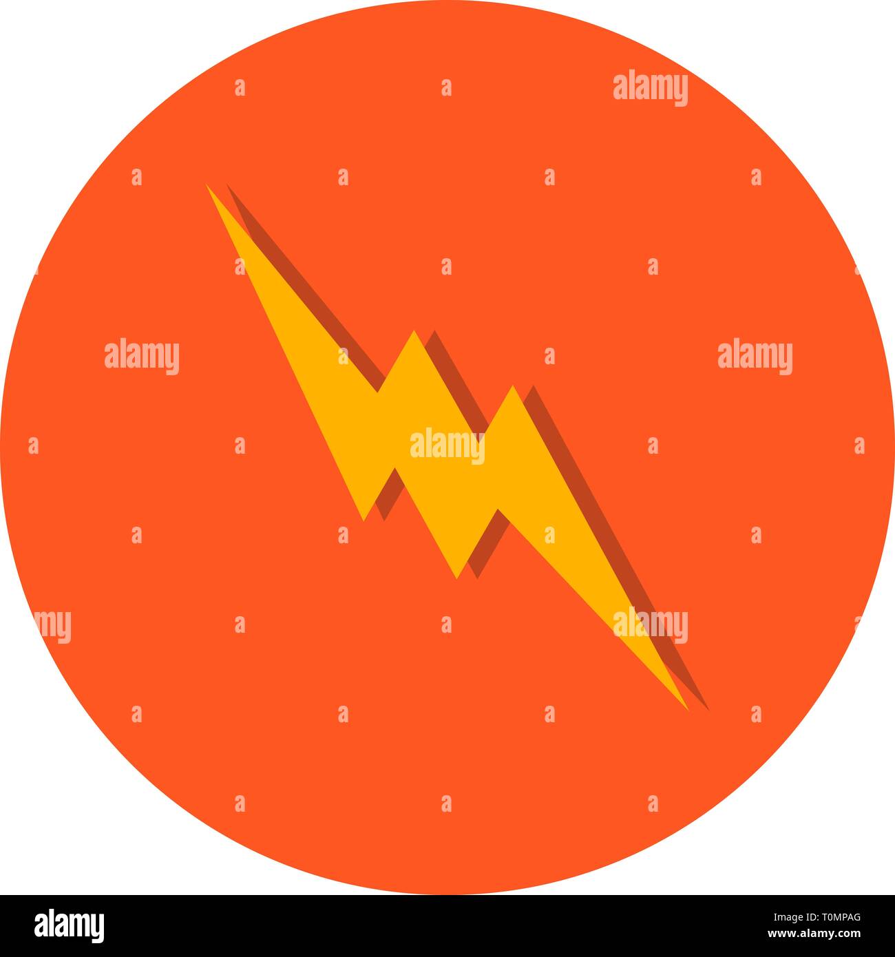 Illustration Lightning Button Icon Stock Photo - Alamy