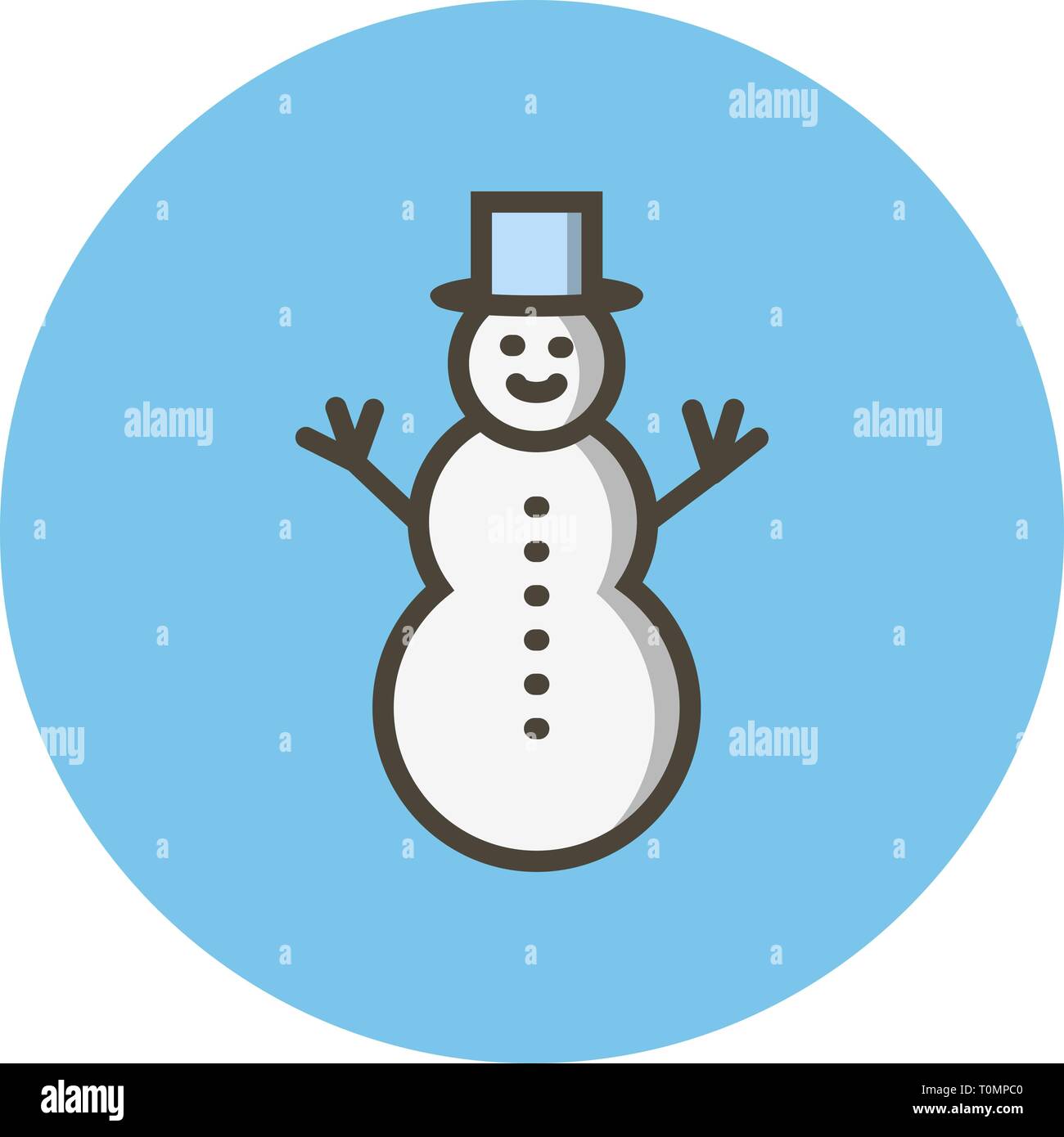 Illustration Snowman Icon Stock Photo - Alamy