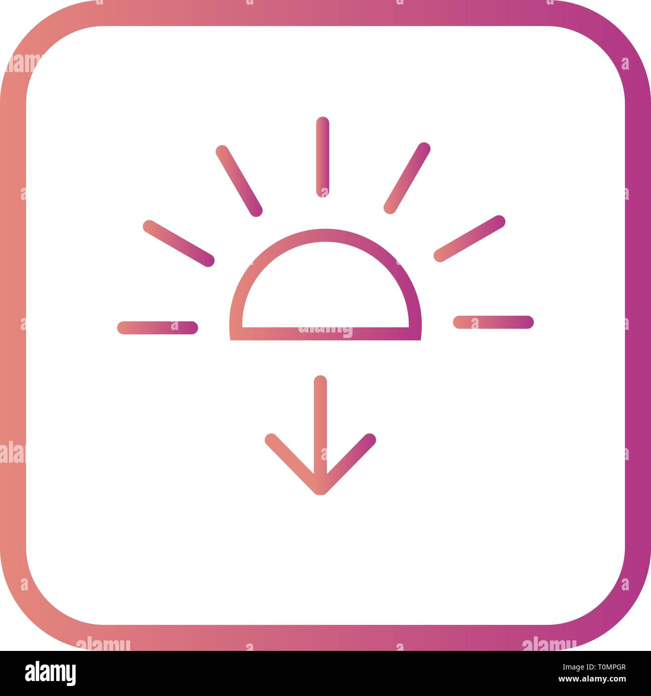 Illustration Sundown Icon Stock Photo - Alamy
