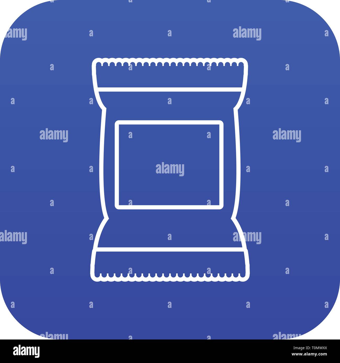 Food snack pillow bag icon blue vector Stock Vector