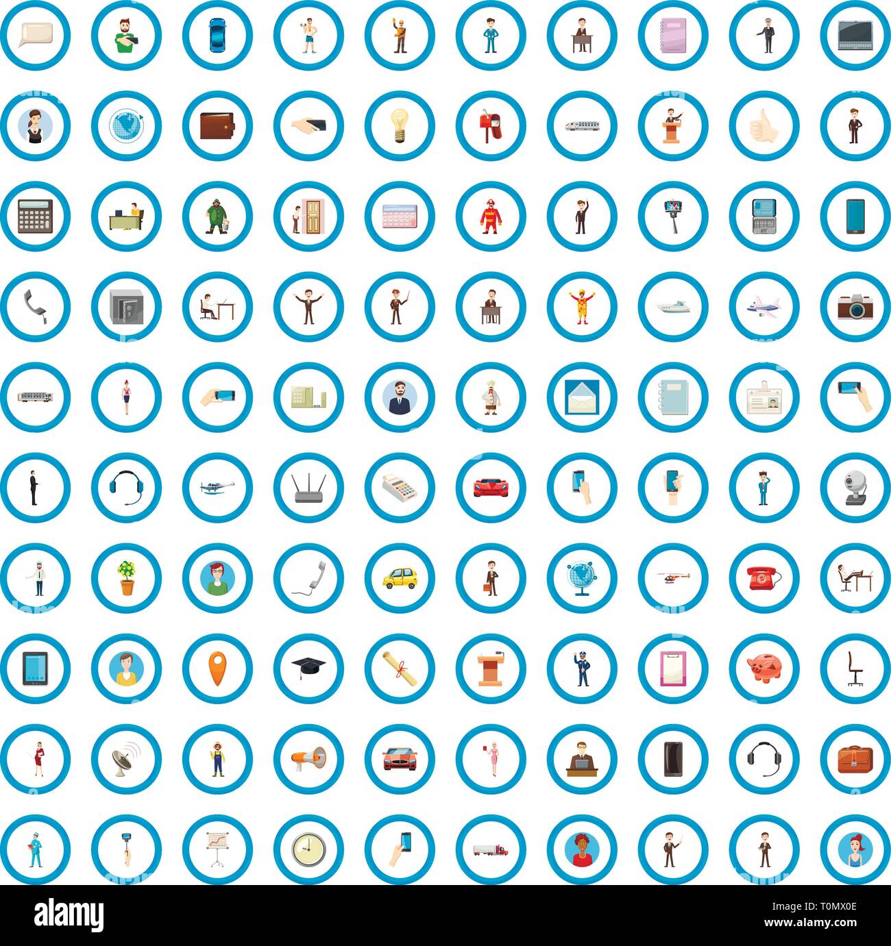 100 leadership icons set, cartoon style Stock Vector Image & Art - Alamy