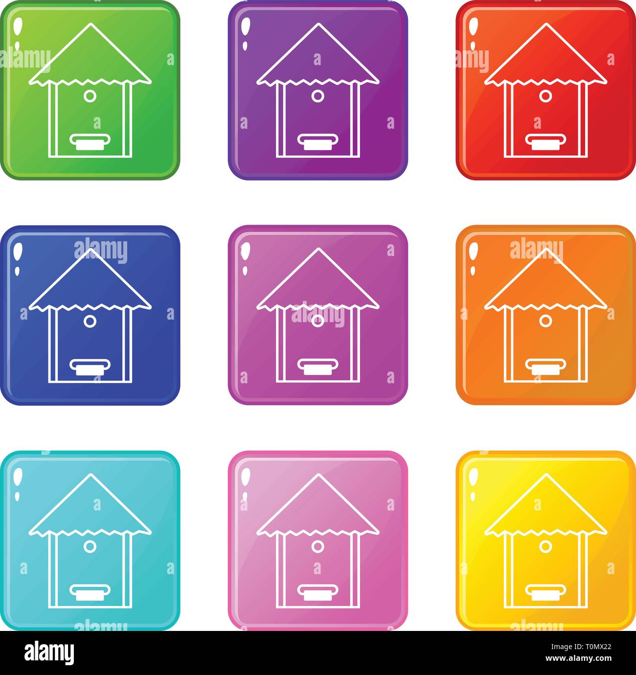 Tree beehive icons set 9 color collection Stock Vector Image & Art - Alamy