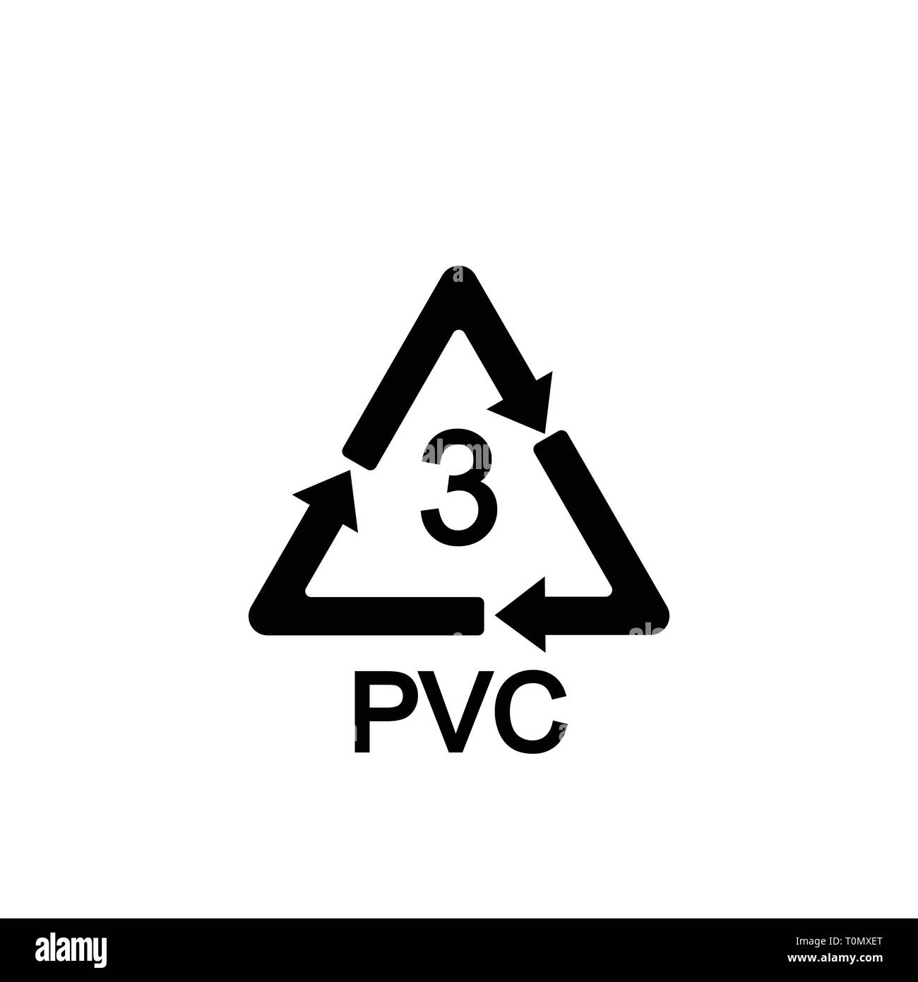 Recyclable plastic. Polyvinyl chloride Vector illustration Stock Vector Image & Art Alamy