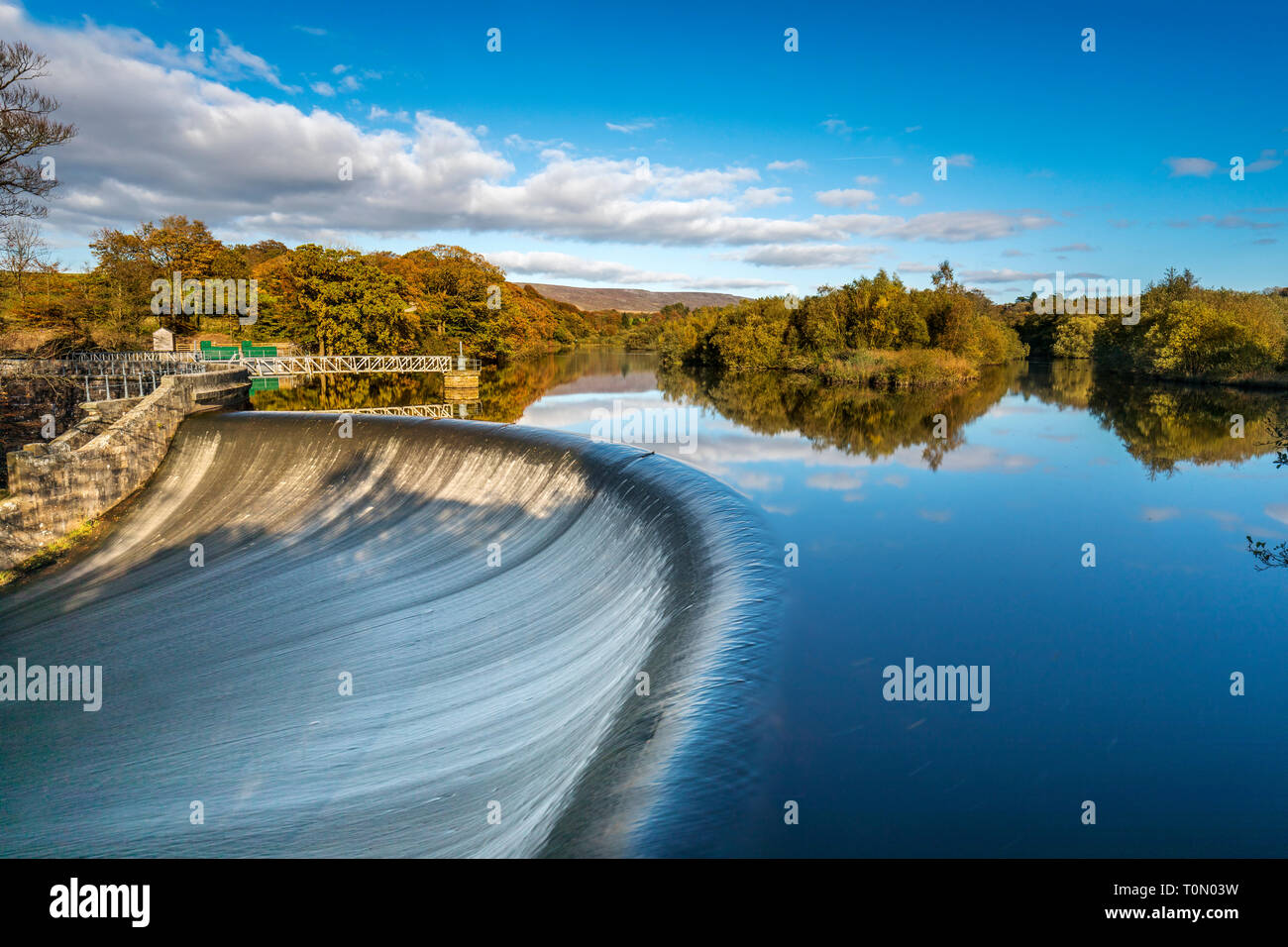 Abbeystead Reservoir; Wier; Lancashire; UK Stock Photo