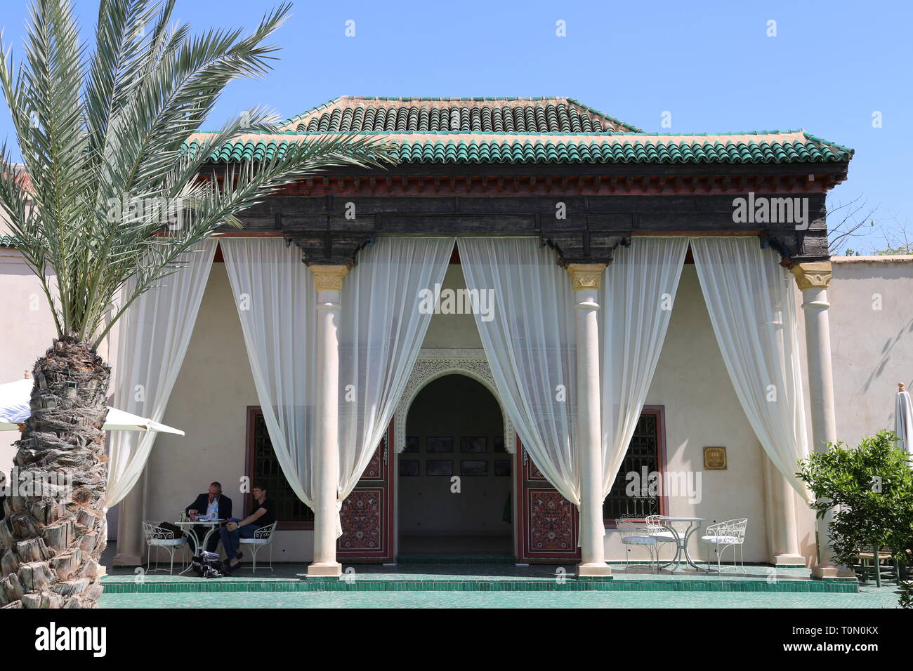 Hbiqa Pavilion, The Secret Garden, Rue Mouassine, Medina, Marrakesh, Marrakesh-Safi region, Morocco, north Africa Stock Photo