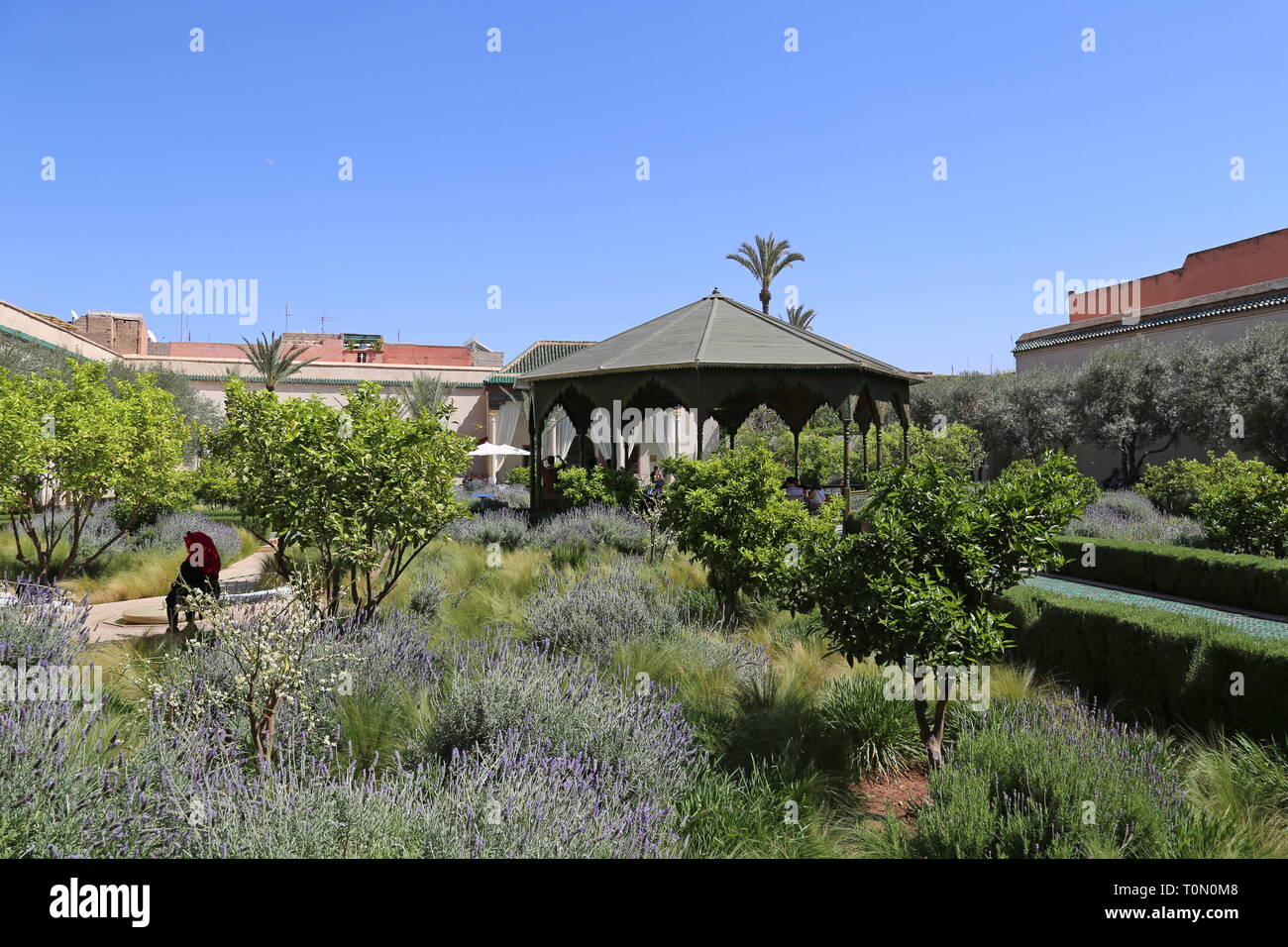 Islamic Garden, The Secret Garden, Rue Mouassine, Medina, Marrakesh, Marrakesh-Safi region, Morocco, north Africa Stock Photo