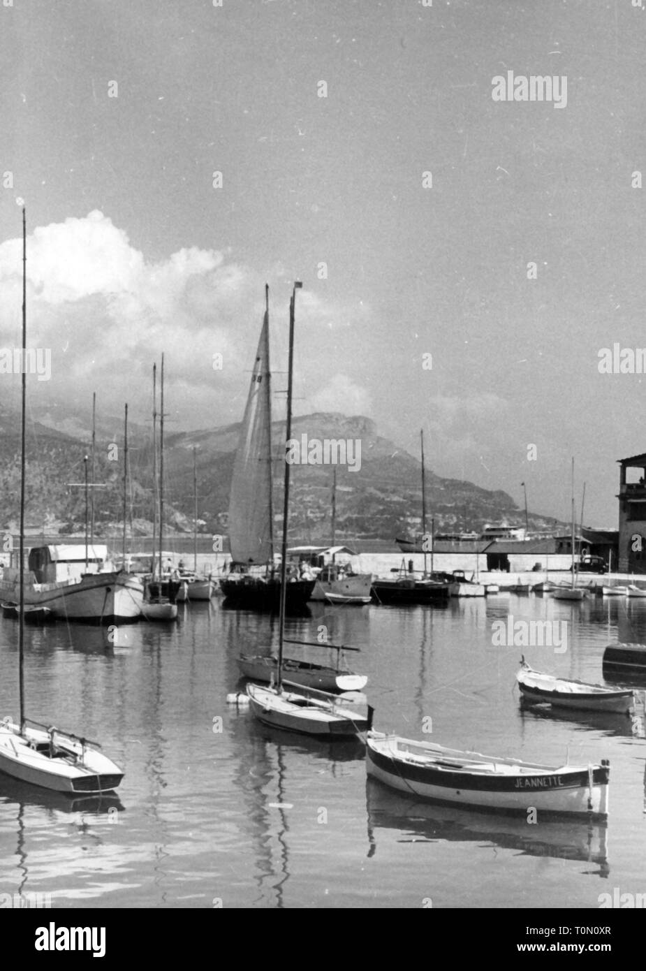 geography / travel, France, Saint-Jean-Cap-Ferrat, harbour, 1950s, Additional-Rights-Clearance-Info-Not-Available Stock Photo