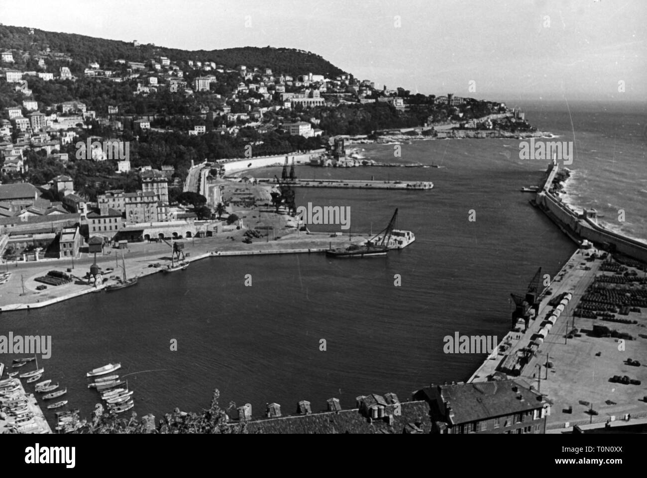 geography / travel, France, Nice, harbour, Port Lympia, general view, 1950s, Additional-Rights-Clearance-Info-Not-Available Stock Photo