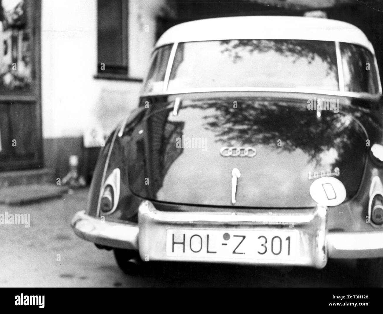 transport / transportation, car, vehicle variants, Auto Union 1000 S, view from behind, detail, number plate from the administrative district Holzminden, 1972, Additional-Rights-Clearance-Info-Not-Available Stock Photo