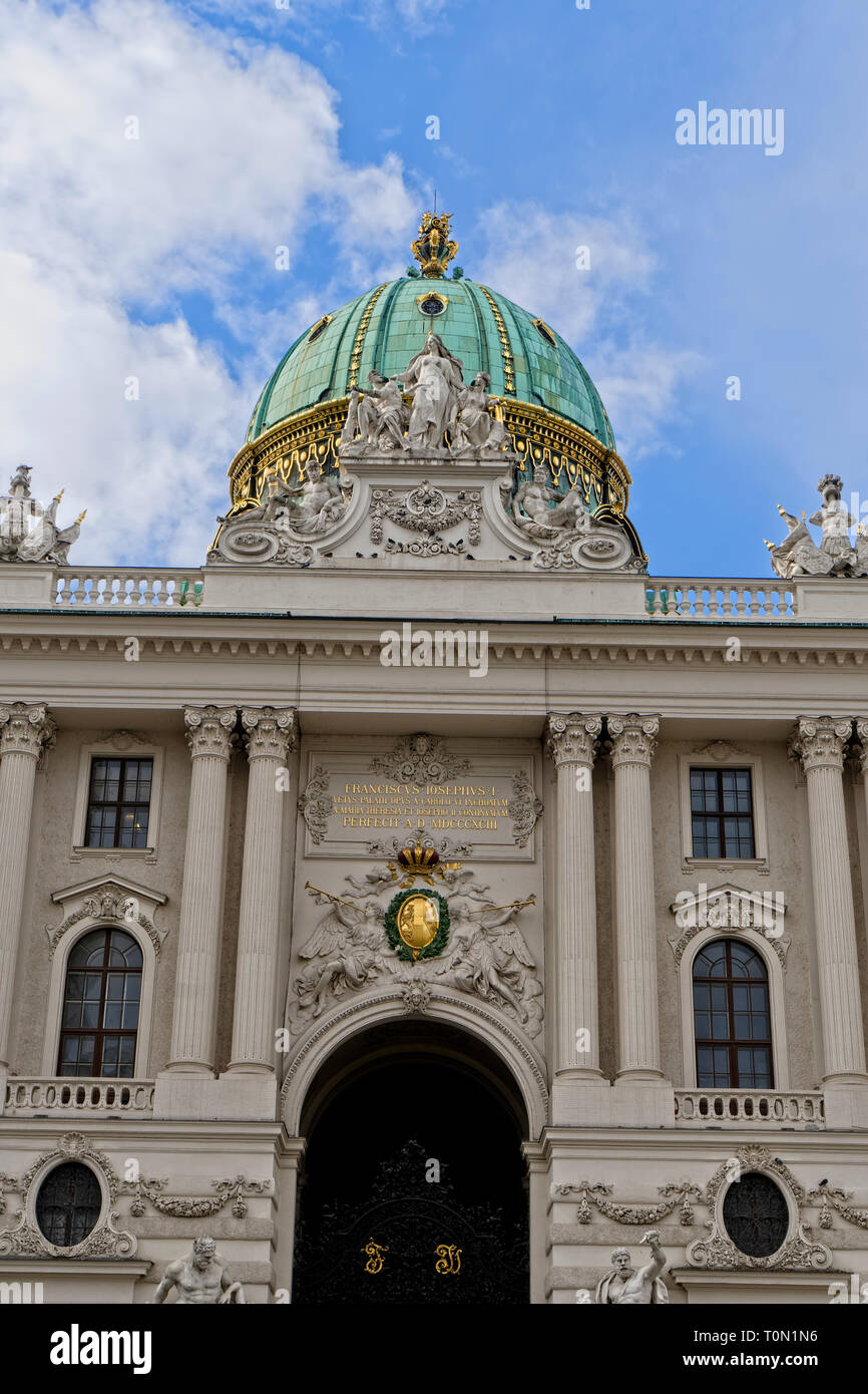 View of the Hofburg Palace Vienna Austria from Michaeler Platz Stock Photo