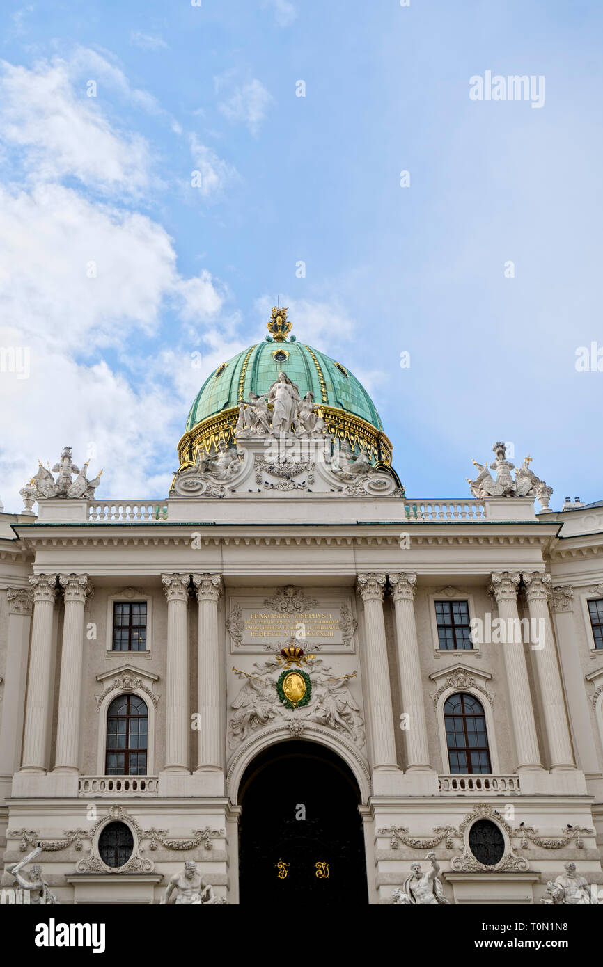 View of the Hofburg Palace Vienna Austria from Michaeler Platz Stock Photo