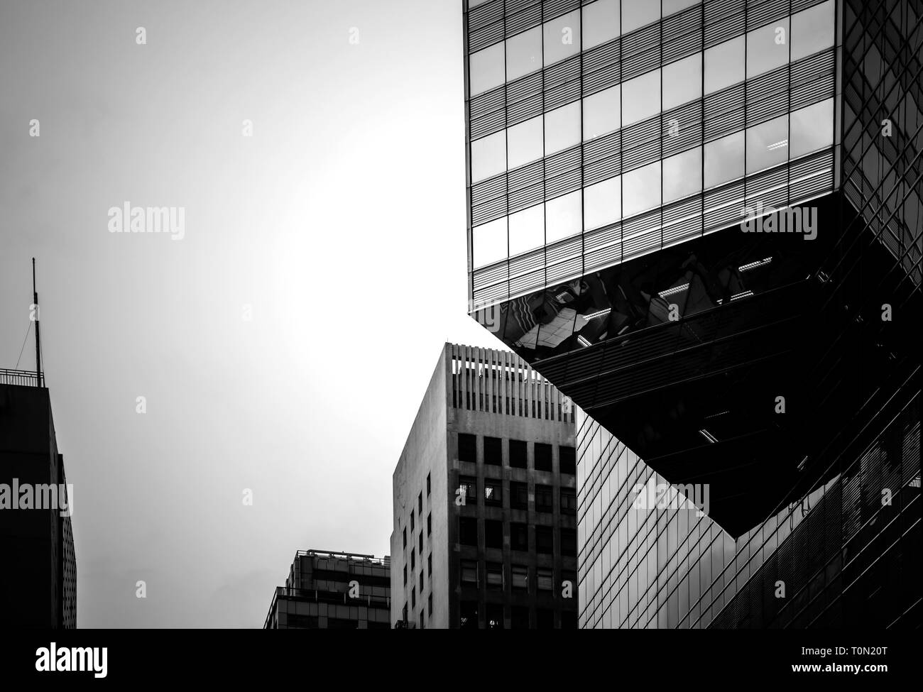 Modern Office Buildings in Hong Kong, Black and White color Stock Photo ...