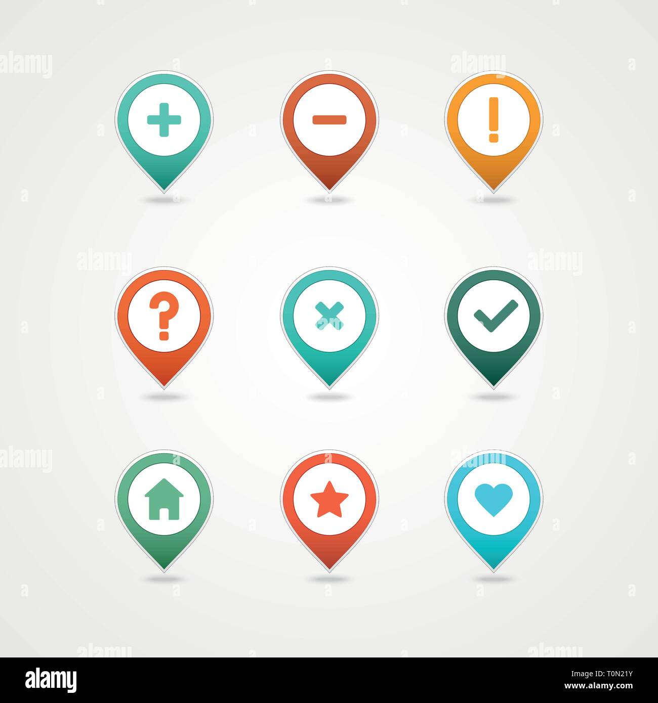mapping pins icon EPS 10 vector file has transparency (shadow under the ...