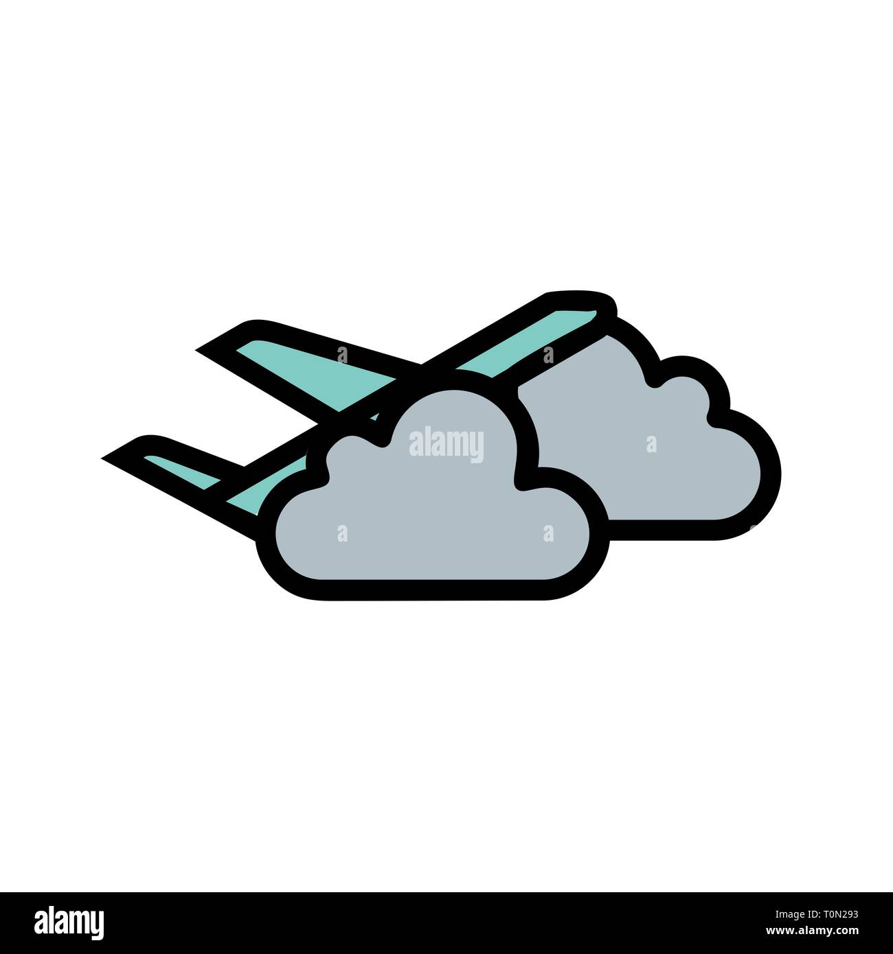 Illustration Plane cloud Icon Stock Photo - Alamy