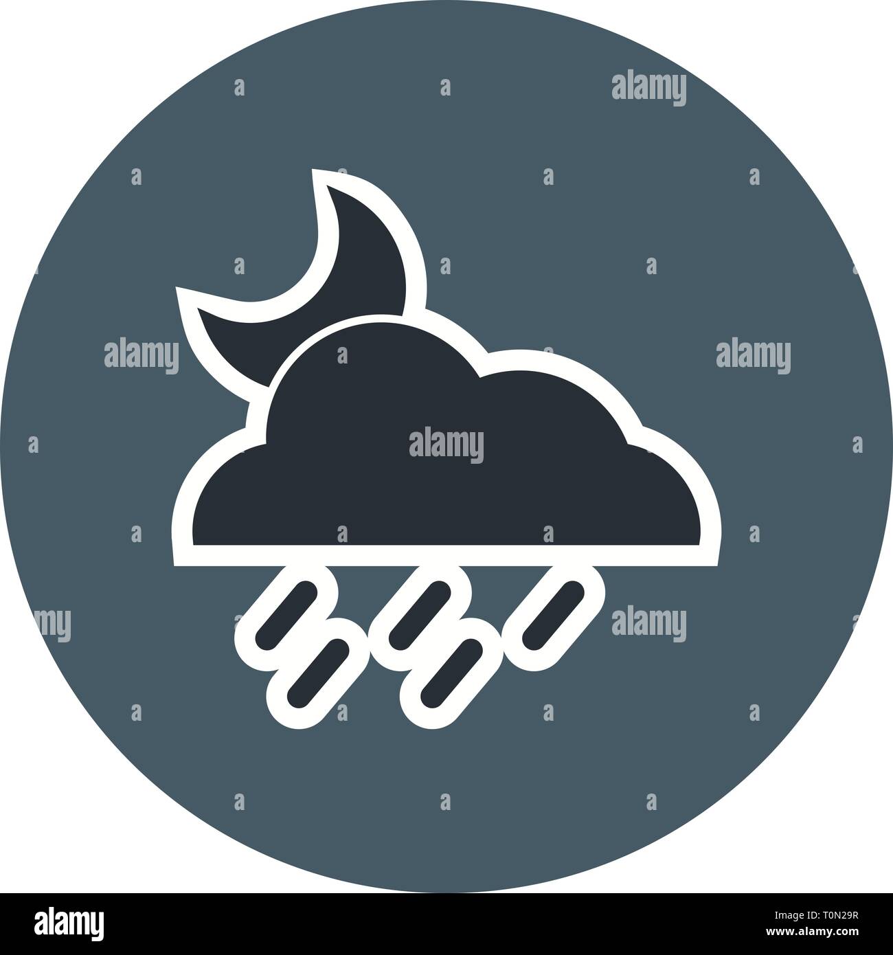 Illustration Night Rain Icon Stock Photo Alamy