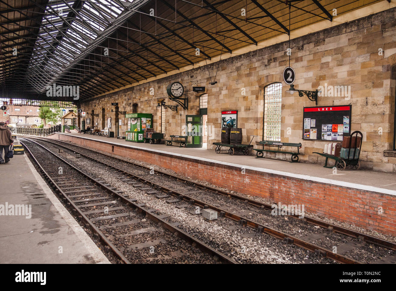 Platform at Pickering Railway Station,North Yorkshire,England,UK Stock