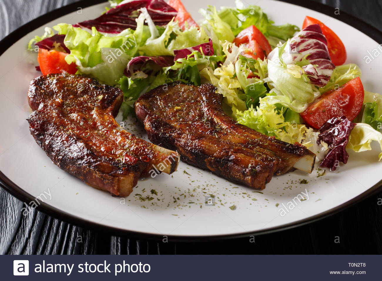 Triple Mustard Grilled Lamb Chops with Fresh Tomato Salad — The Daley Plate