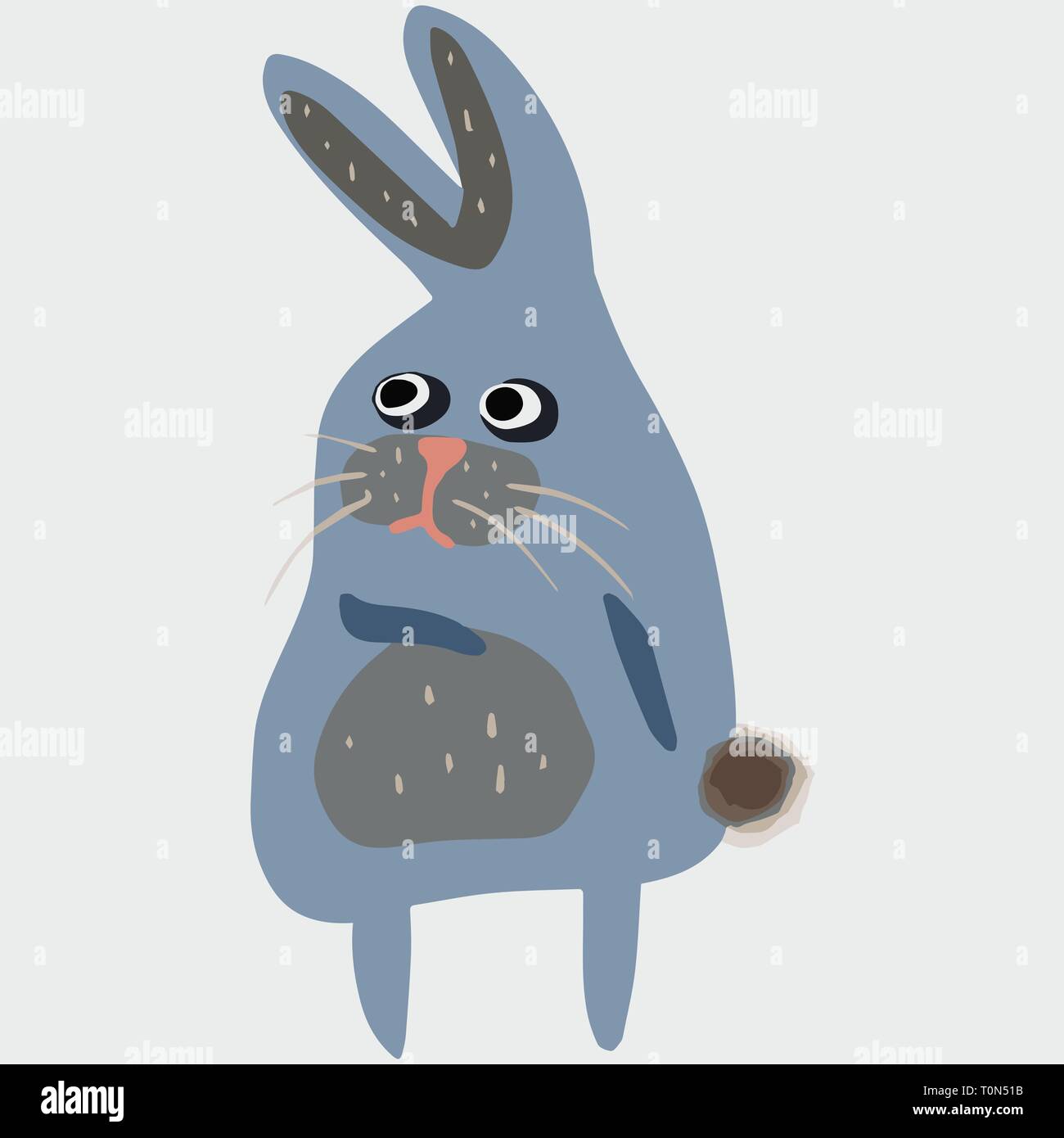 Vector illustration with bunny in cartoon style Stock Vector