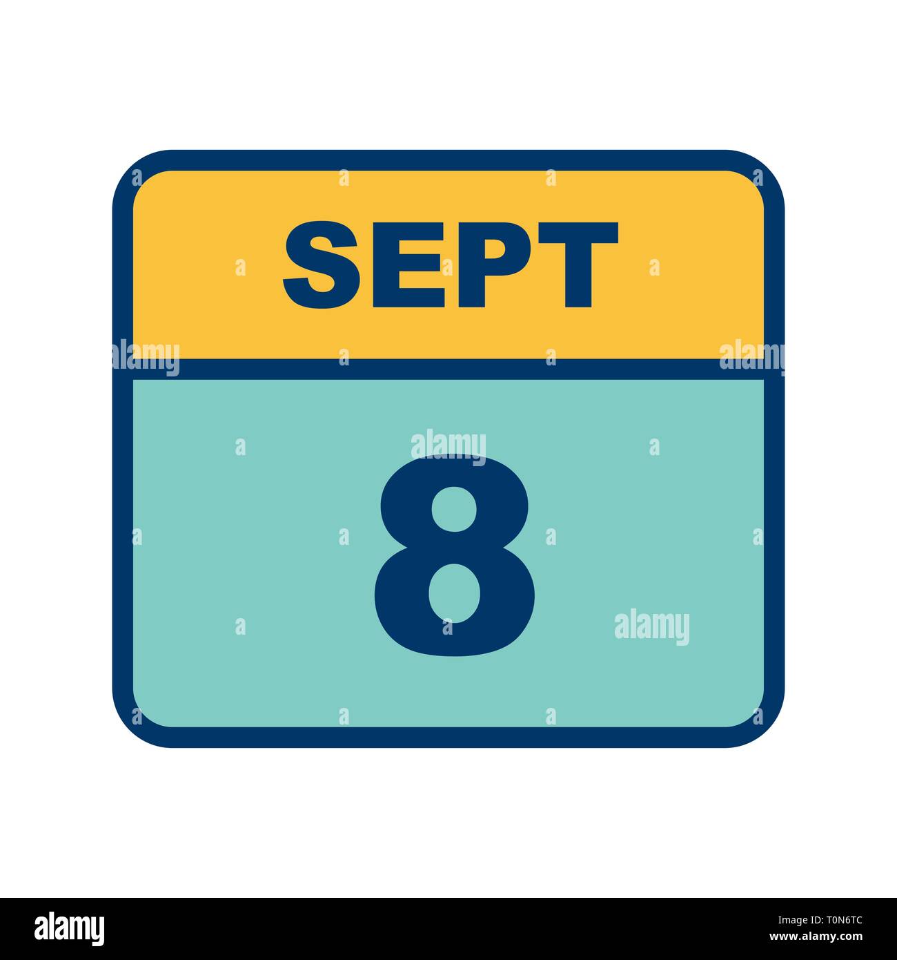September 8th Date on a Single Day Calendar Stock Photo Alamy