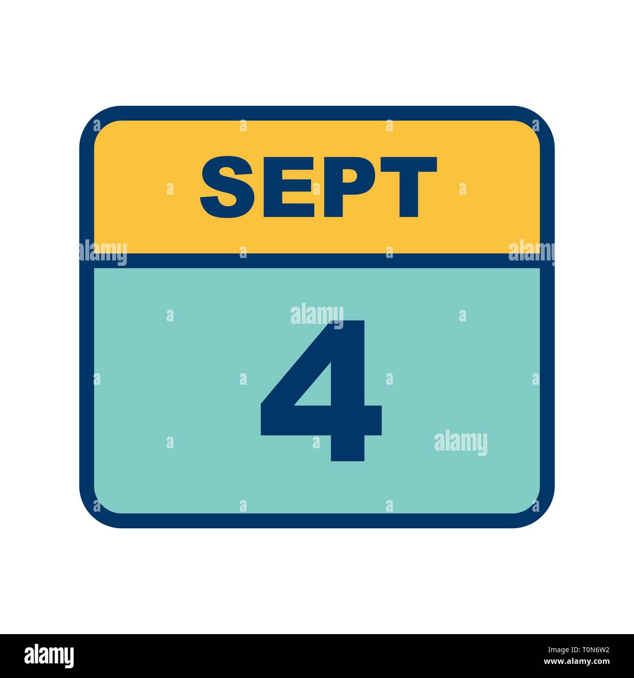 September 4th Date on a Single Day Calendar Stock Photo