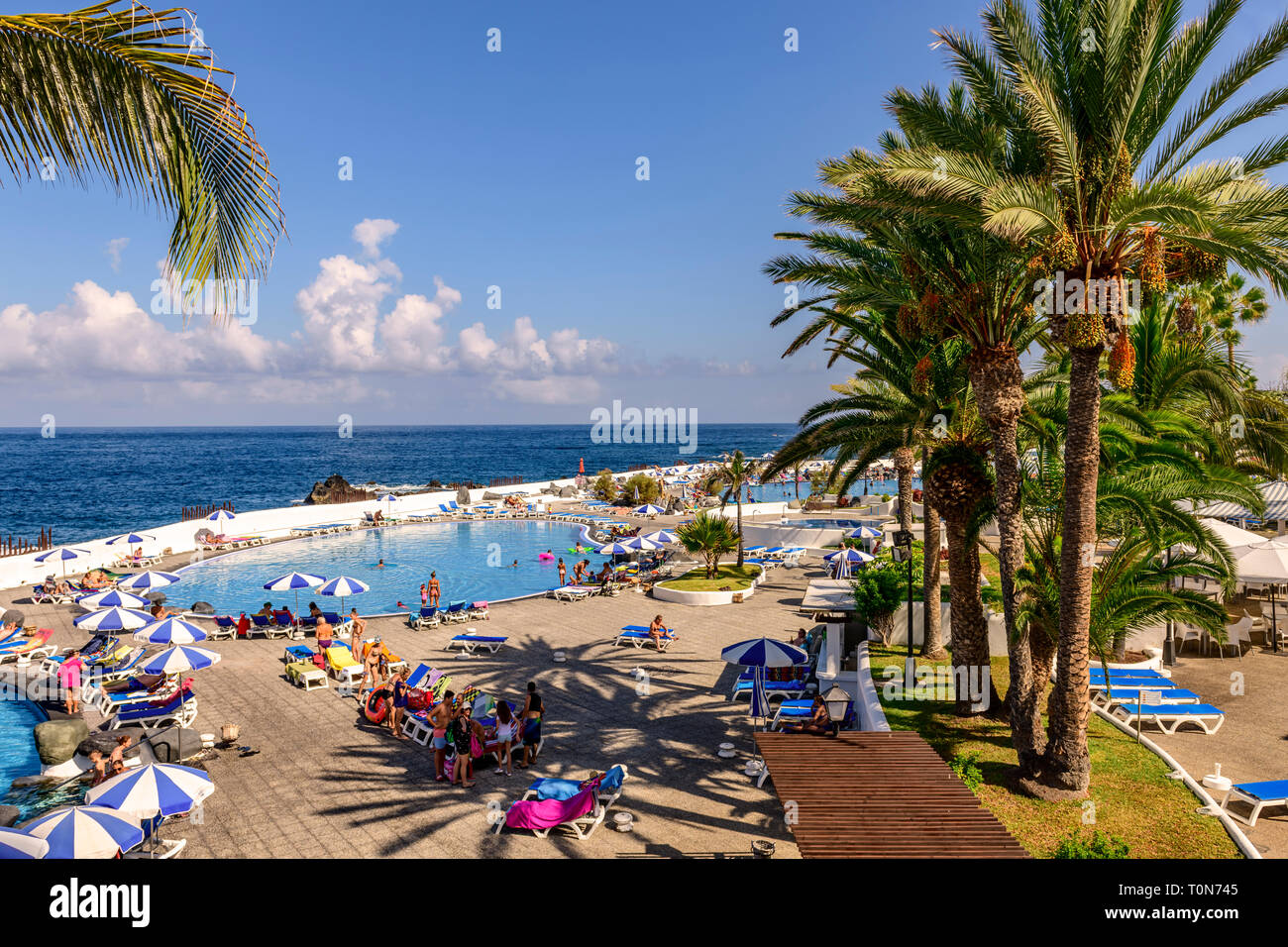 View of the water park, puerto de la cruz, Tenerife Stock Photo - Alamy