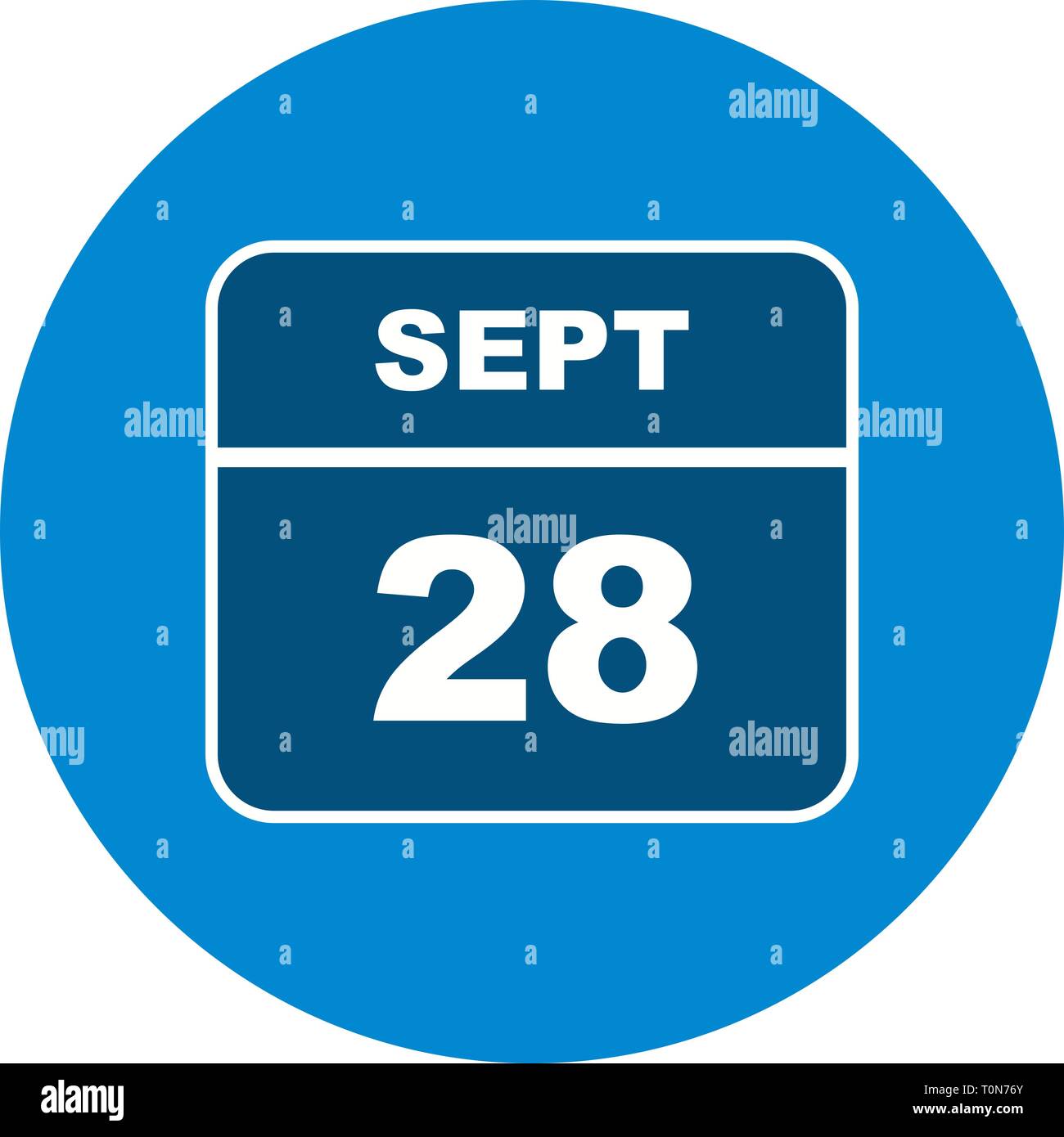 September 28th Date on a Single Day Calendar Stock Photo Alamy