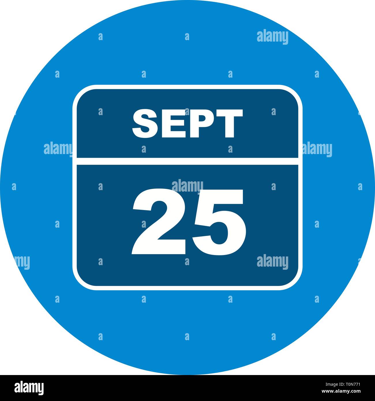 September 25th Date on a Single Day Calendar Stock Photo Alamy