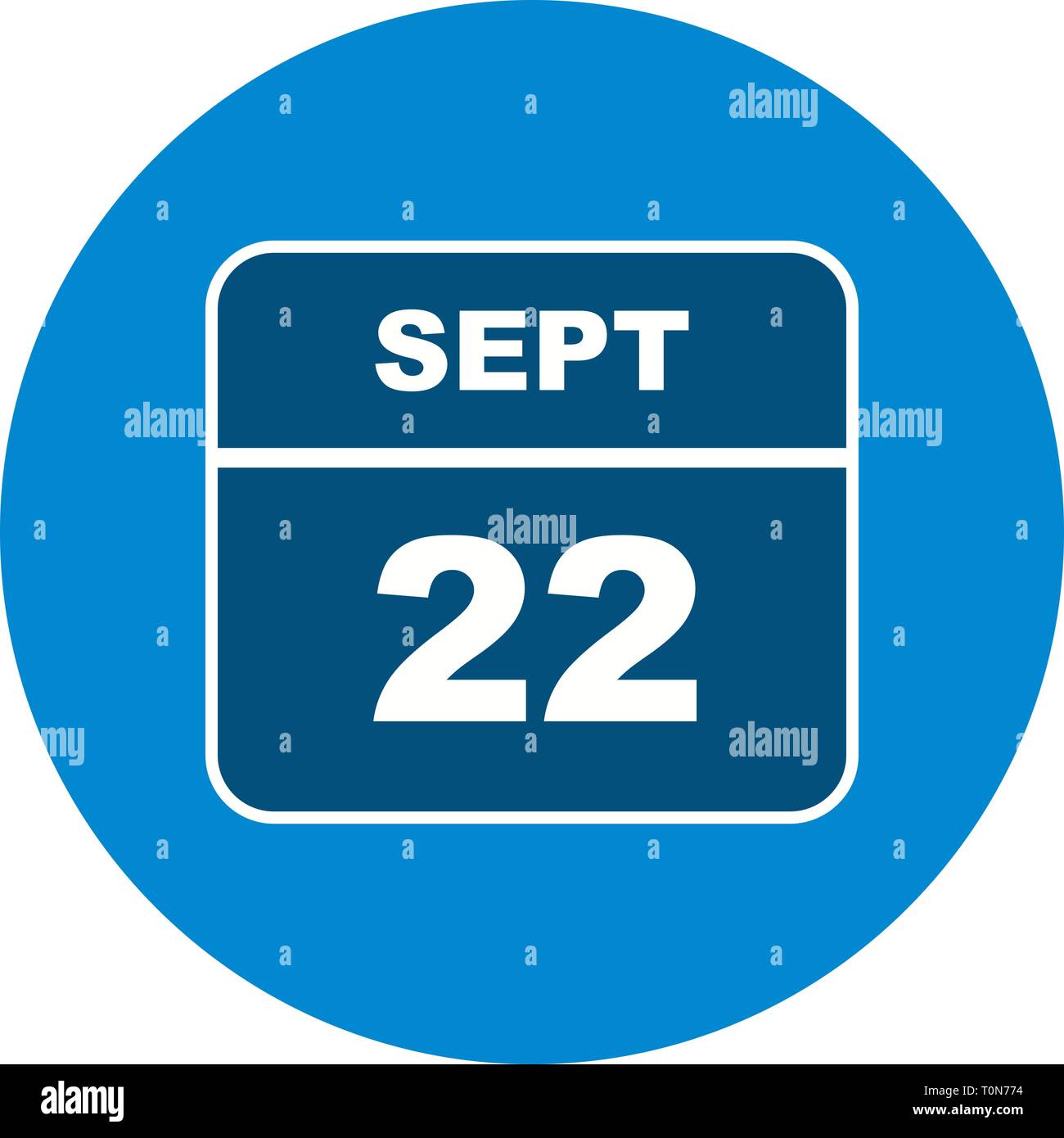 September 22nd Date on a Single Day Calendar Stock Photo Alamy