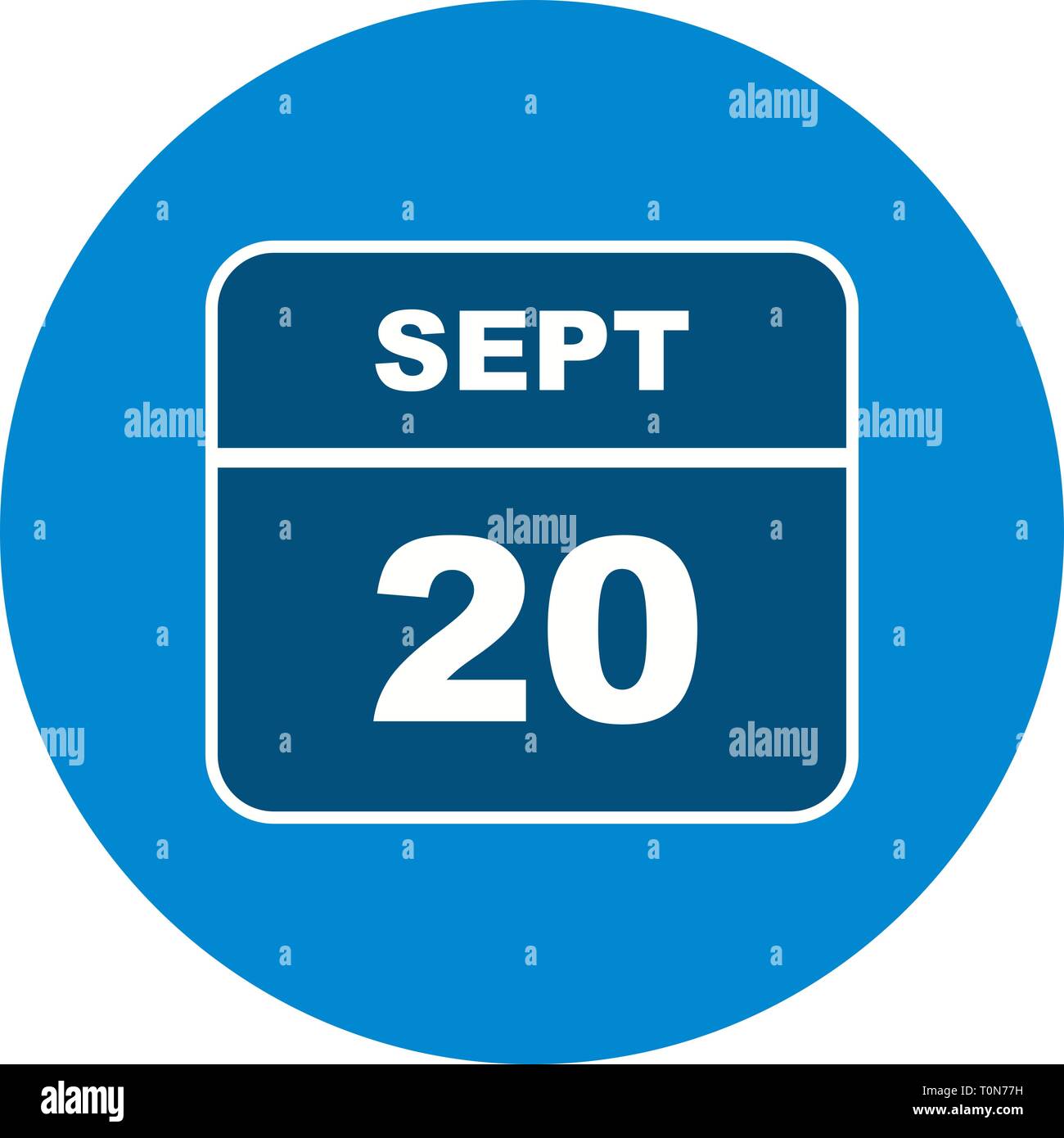September 20th Date on a Single Day Calendar Stock Photo Alamy