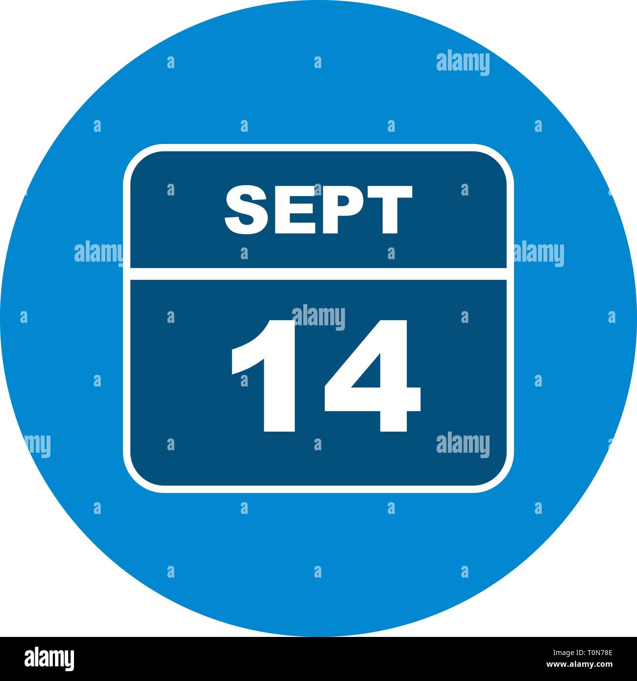 September 14th Date on a Single Day Calendar Stock Photo Alamy