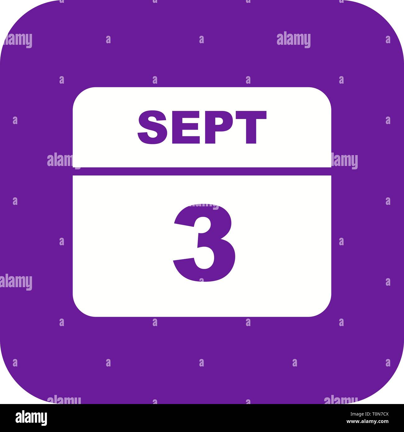 September 3rd Date on a Single Day Calendar Stock Photo Alamy