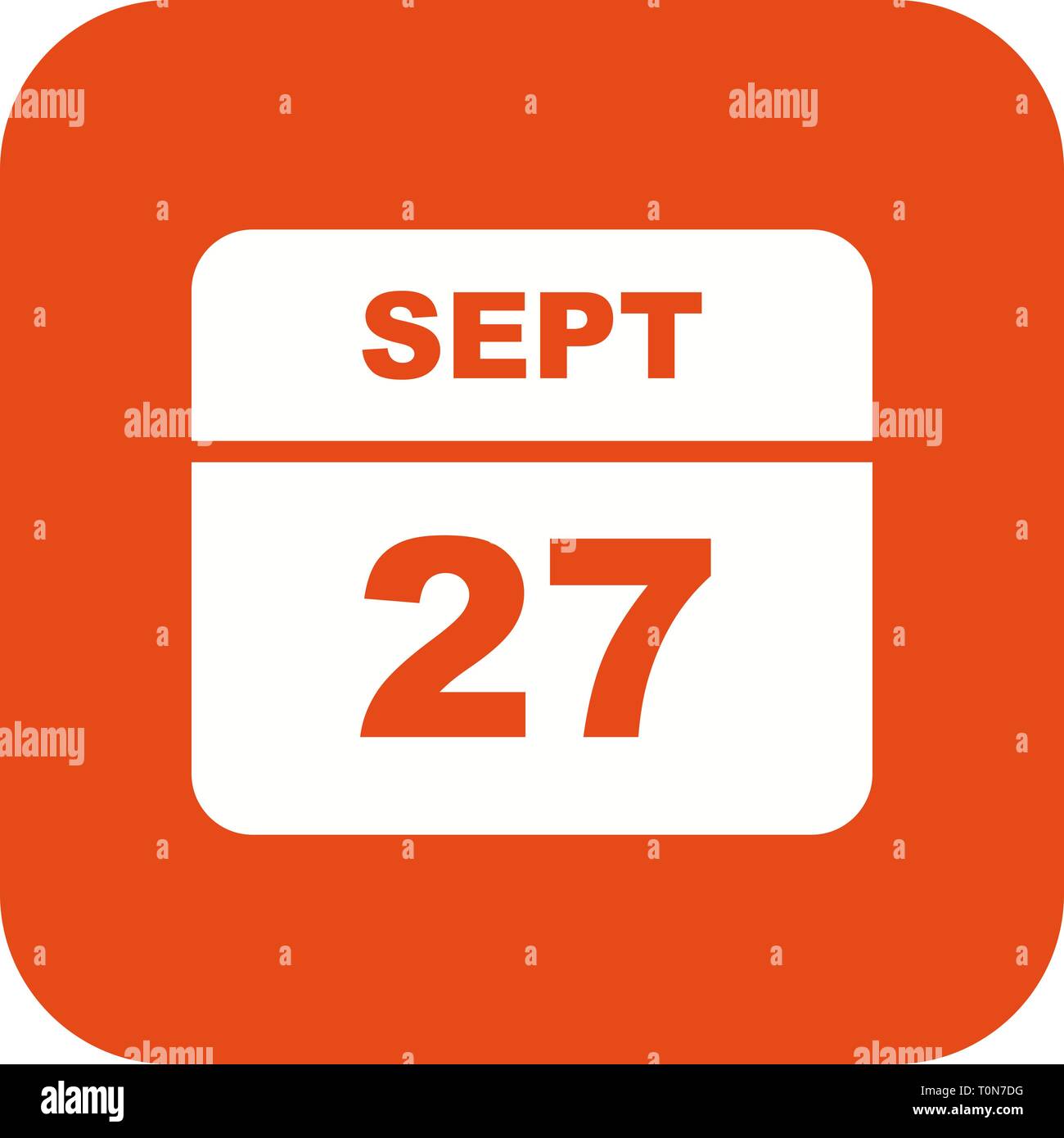 September 27th Date on a Single Day Calendar Stock Photo Alamy