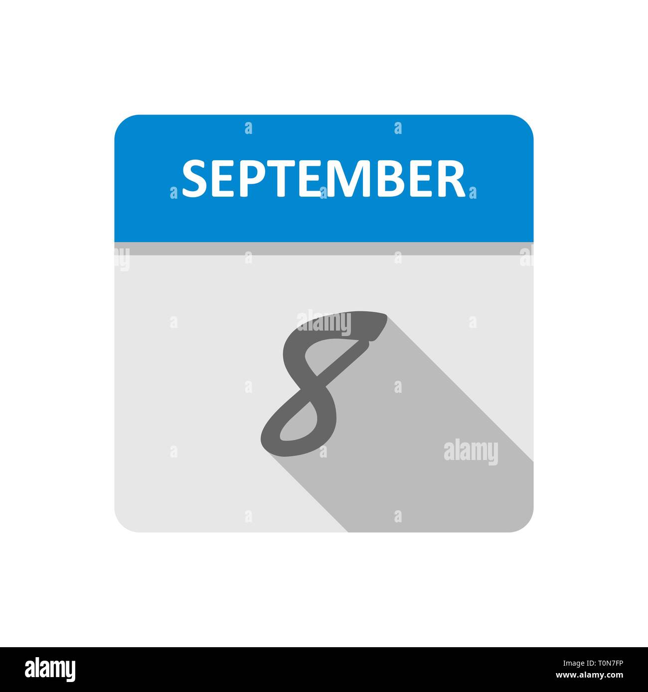 September 8th Date on a Single Day Calendar Stock Photo Alamy