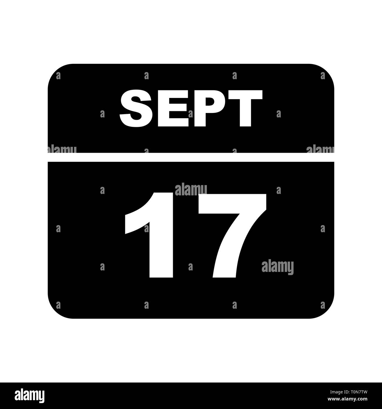 September 17th Date on a Single Day Calendar Stock Photo Alamy