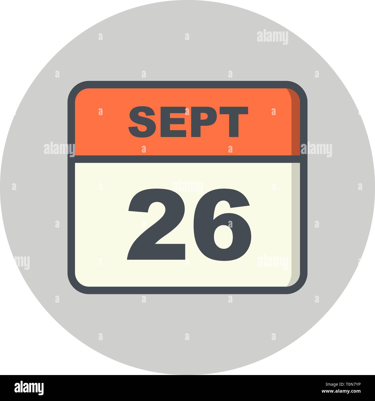 September 26th Date on a Single Day Calendar Stock Photo Alamy