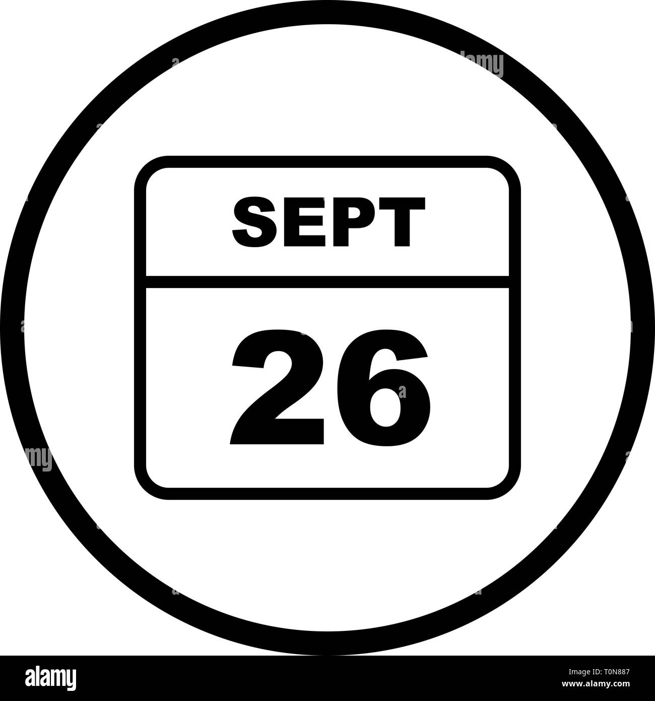 September 26th Date on a Single Day Calendar Stock Photo Alamy