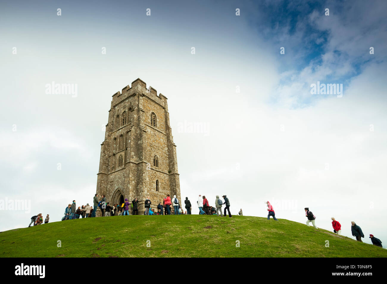 Great Britain, England, Somerset.  Glastonbury Tor pilgrimage takes place on 11.11.11 to pray for peace and not war. Stock Photo