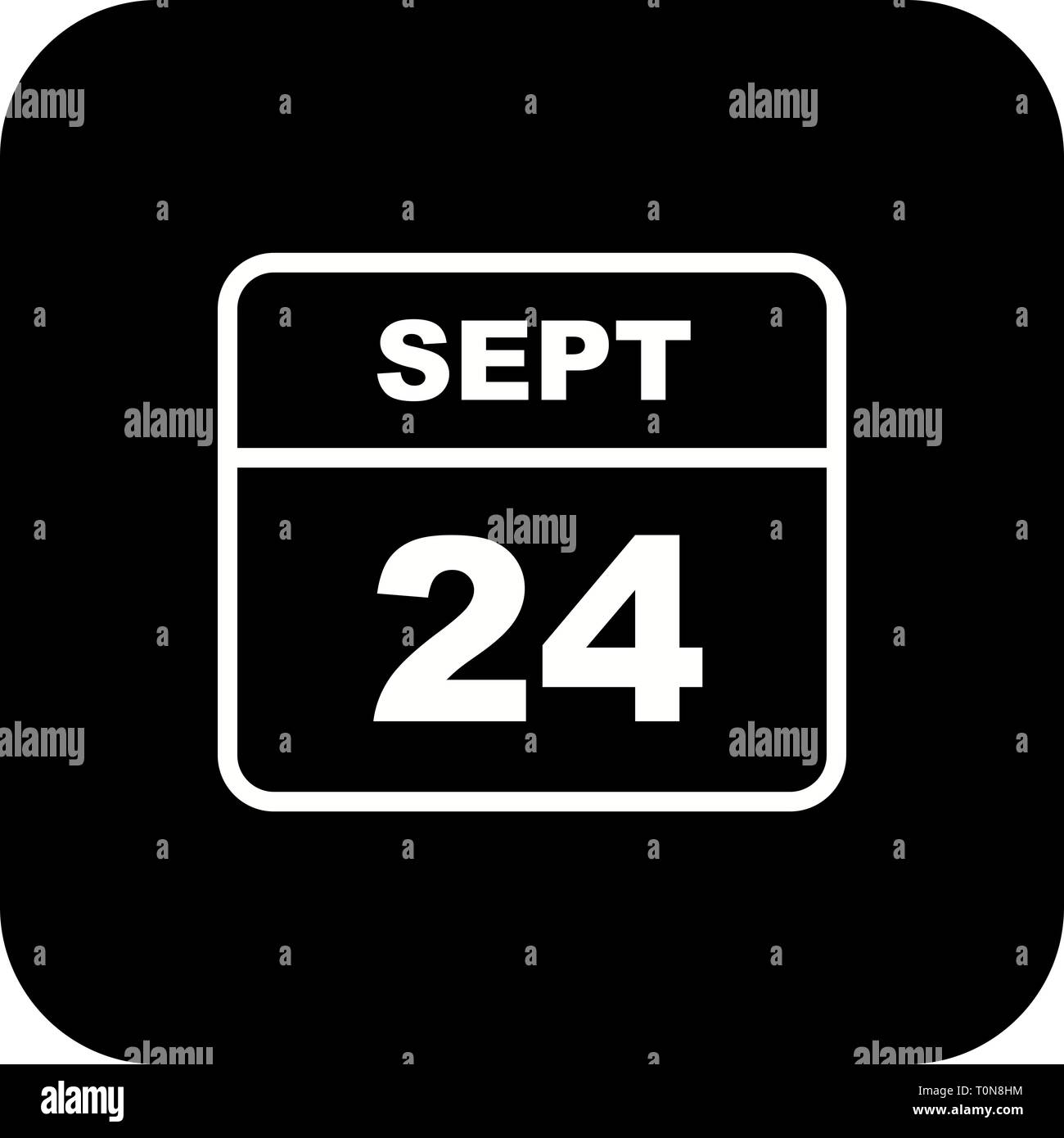 September 24th Date on a Single Day Calendar Stock Photo Alamy
