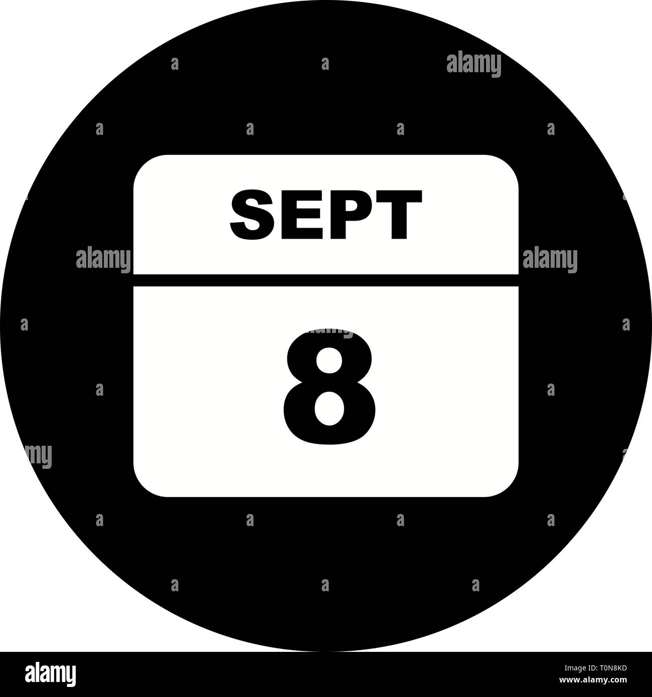 September 8th Date on a Single Day Calendar Stock Photo Alamy