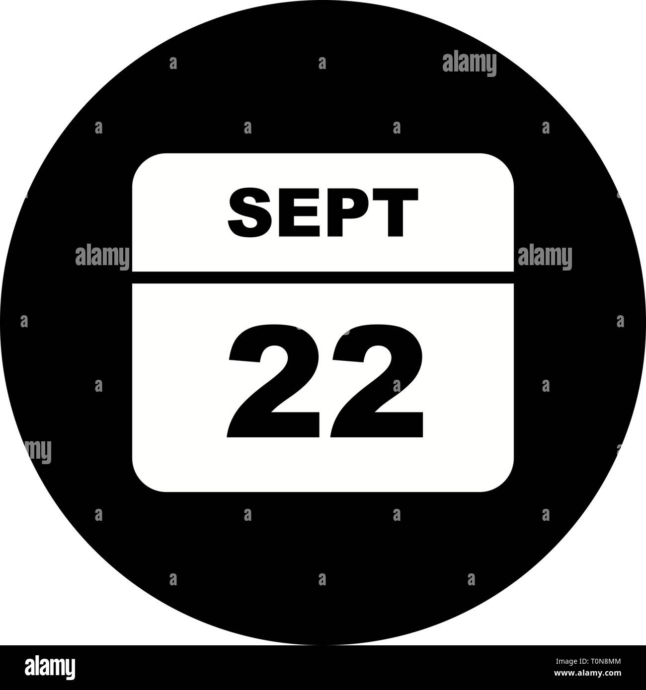 September 22nd Date on a Single Day Calendar Stock Photo Alamy
