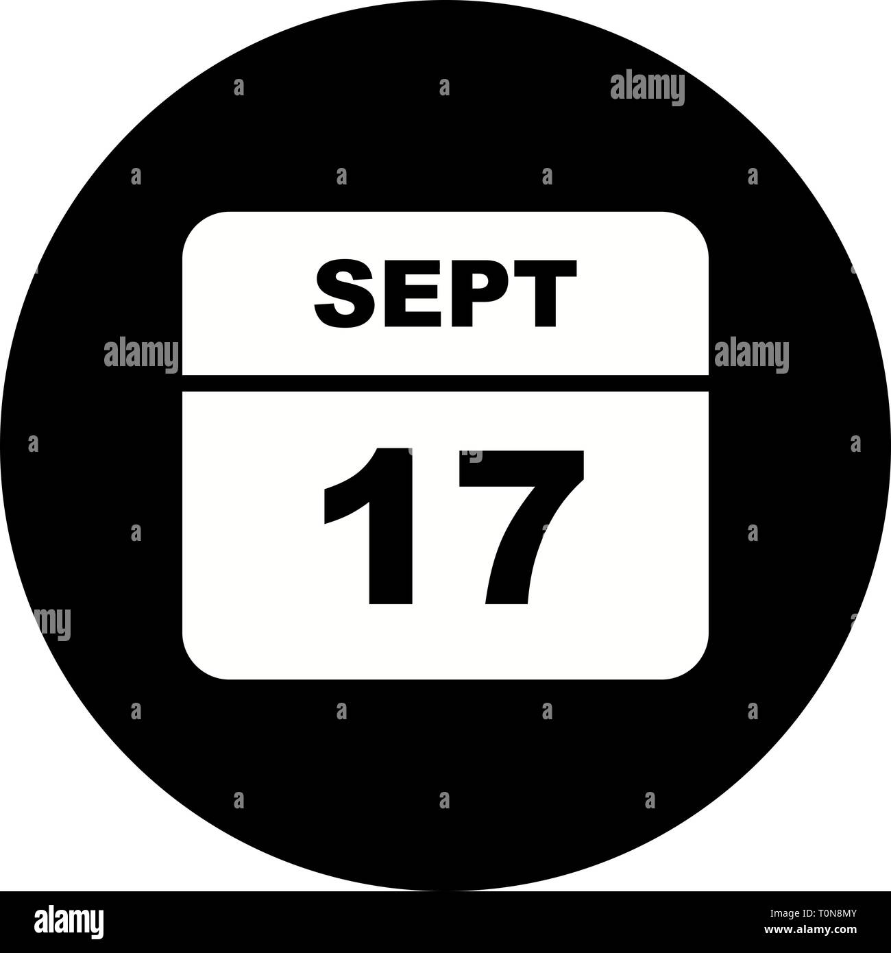 September 17th Date on a Single Day Calendar Stock Photo Alamy
