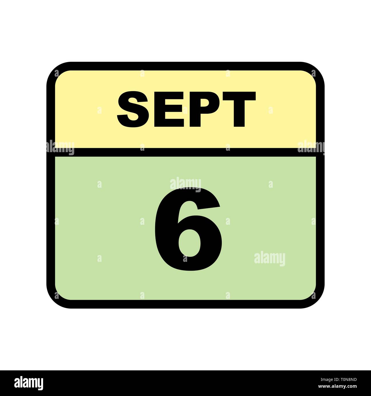September 6th Date on a Single Day Calendar Stock Photo Alamy