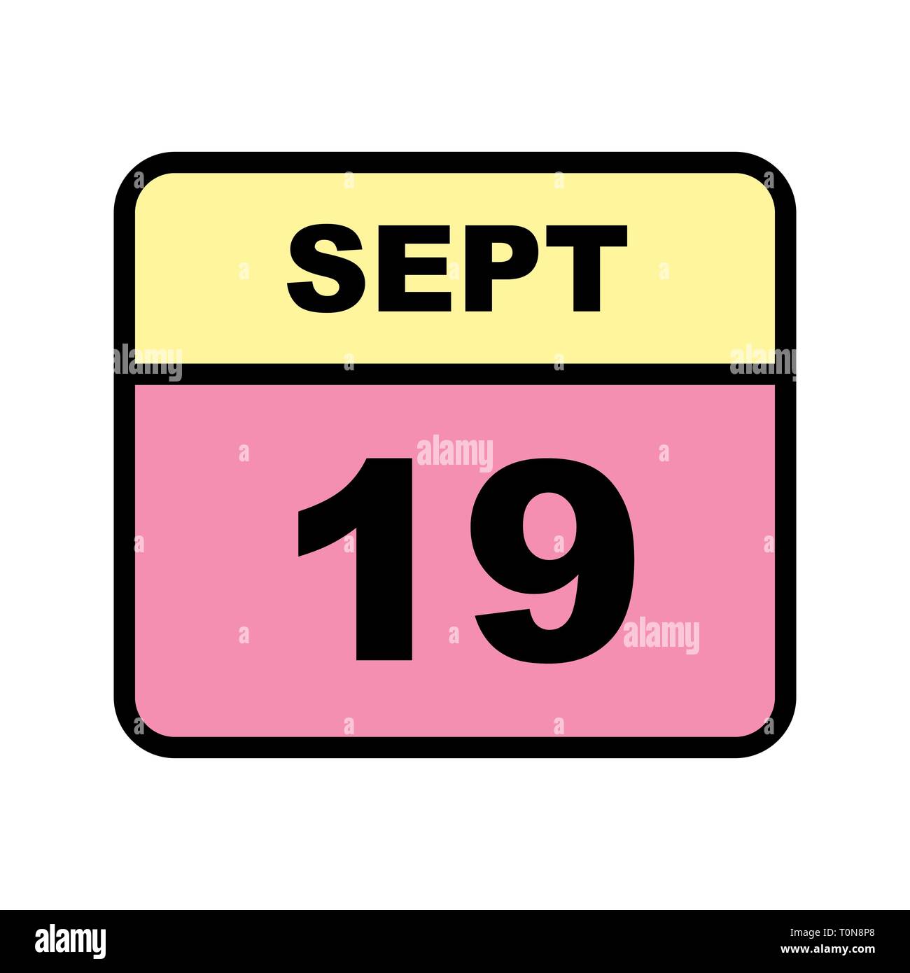 September 19th Date on a Single Day Calendar Stock Photo Alamy