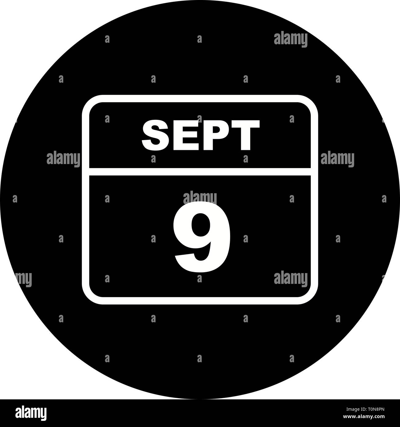 September 9th Date on a Single Day Calendar Stock Photo - Alamy