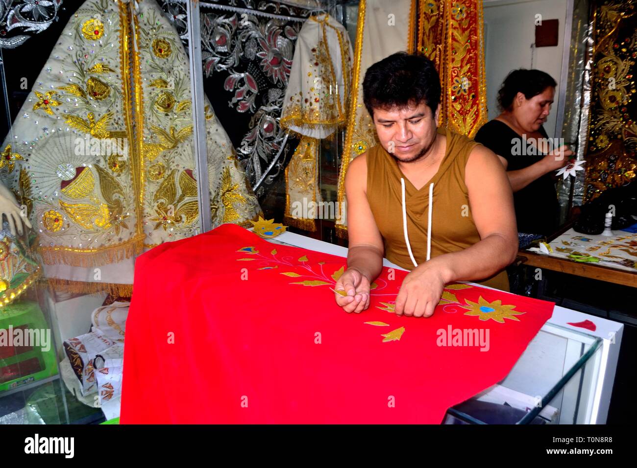 Typical tailoring in LIMA. Department of Lima.PERU                     Stock Photo