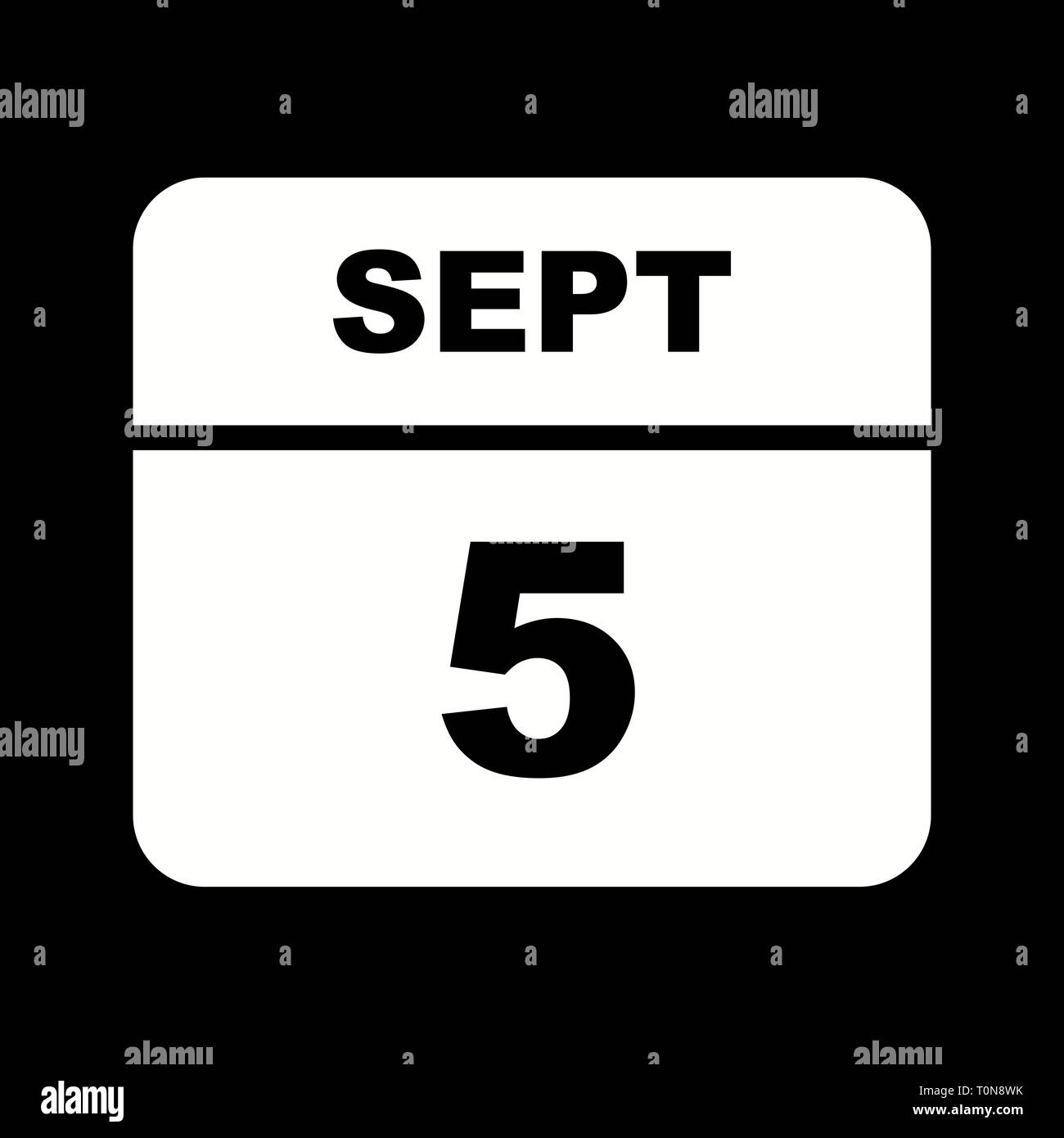September 5th Date On A Single Day Calendar Stock Photo Alamy