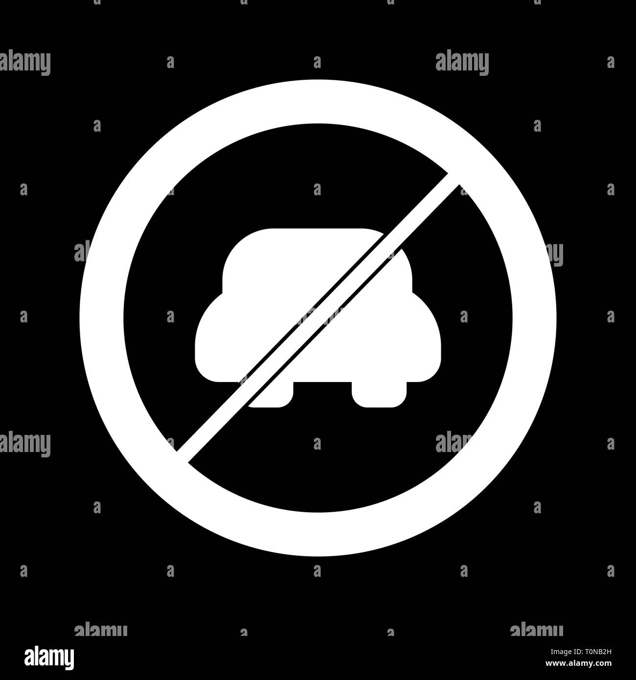 Illustration No entry for motor vehicle Icon Stock Photo - Alamy